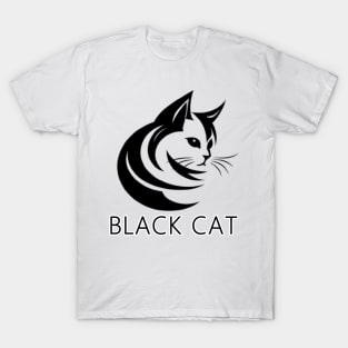 Black Sad Cat T-Shirt